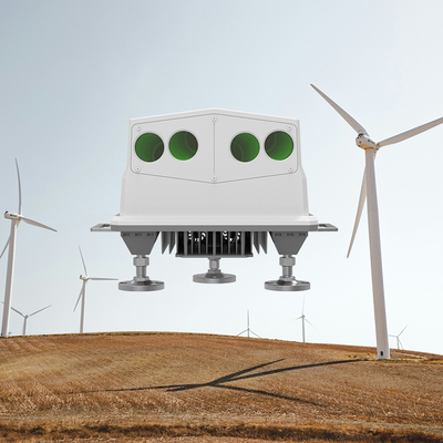 पवन ऊर्जा उद्योग में अधिकतम पास आकार 500 मिमी और -180°-180° पवन दिशा रेंज के लिए 4 हर्ट्ज आवृत्ति पवन टरबाइन लिडर